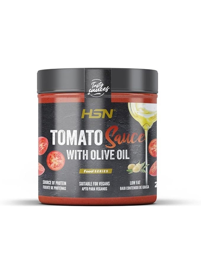HSN Healthy Low Fat Tomato Sauce with Extra Virgin Olive Oil - 250 g | Classic Recipe with a Gourmet Touch | No Dyes, Sweeteners or Artificial Preservatives | Vegan, Keto and Gluten Free Diets - Image 1